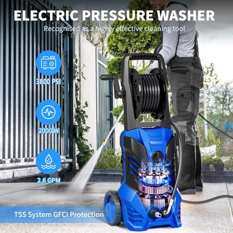 Fenbeli Electric Pressure Washer, 3800 PSI 2.6GPM Power Washer for Cars, Fences and Patios - Image 6