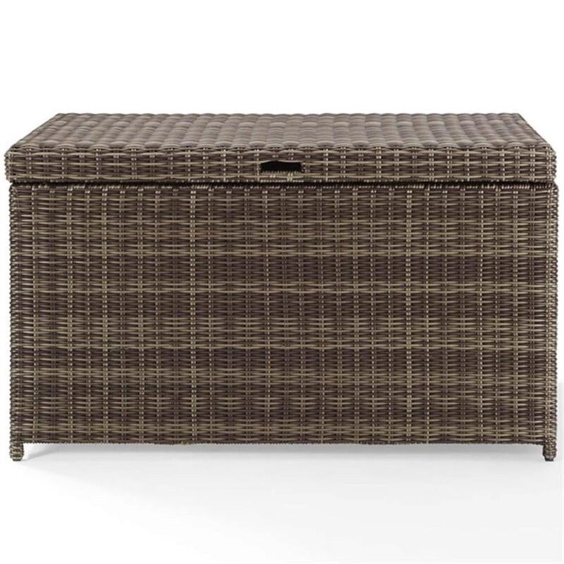 Crosley Furniture Bradenton Wicker / Rattan Patio Deck Box in Weathered Brown - Image 3