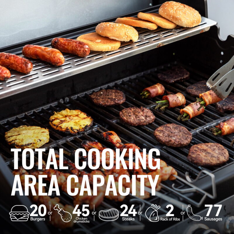 Royal Gourmet SG5003H 4-Burner Gas Grill with Lidded Side Burner, Cabinet Style Propane Gas Grill - Image 2