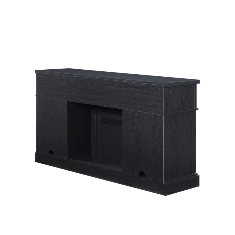 Whalen Furniture Harris Fluted Media Fireplace Console for TVs up to 70”, Black Finish - Image 4