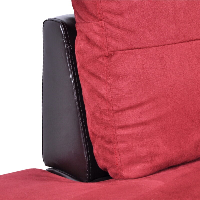 Hommoo Flannel&PVC L Shaped Sectional Sofa, Sectional Couch Sofa, Modern Living Room Furniture Sets, Red(No Ottoman) - Image 5