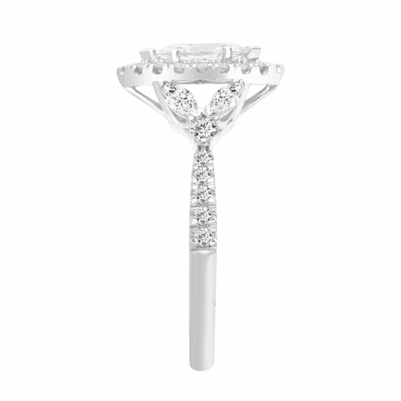 Brilliance Fine Jewelry Marquise 1 Carat Lab Grown Diamond Bridal Ring in Sterling Silver - Image 3