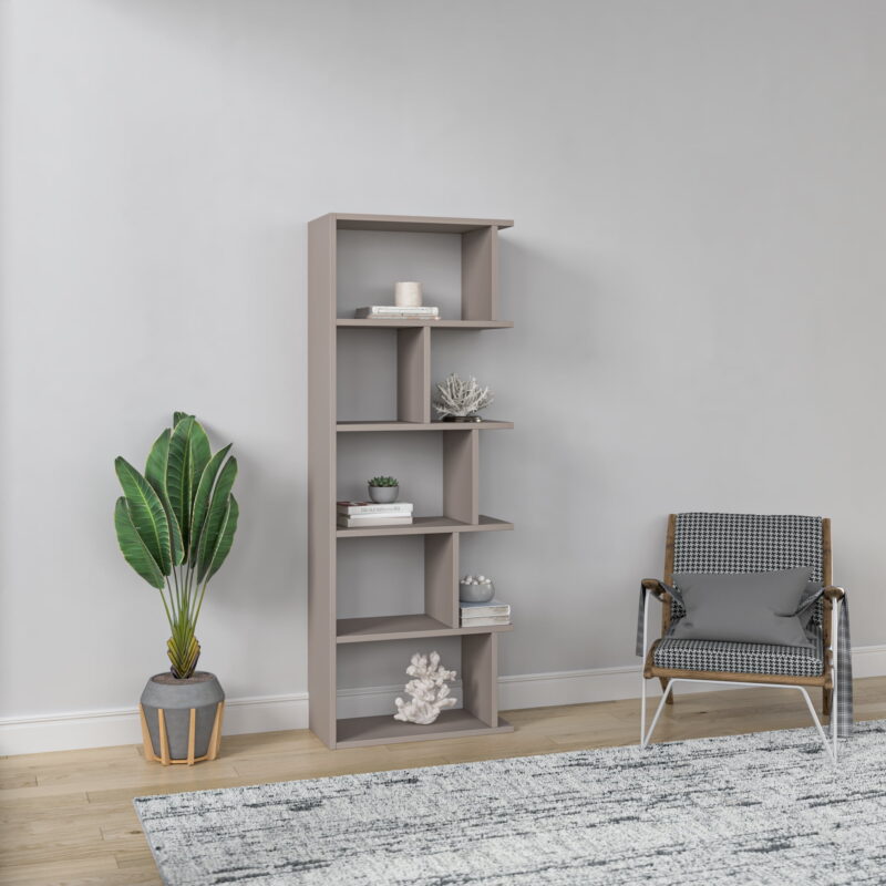 Ada Home Decor Bayside Multiple Tier Open Shelf Modern Bookcase, Light Mocha - Image 7