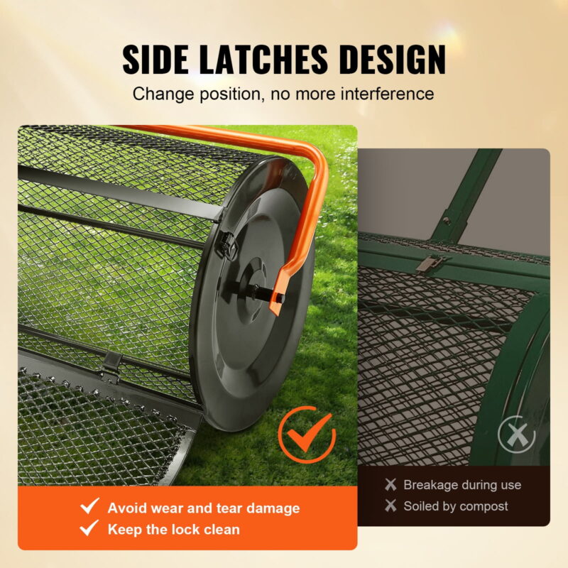 KFFKFF 24" Wide 24.4-26.4" Height Adjustable Compost Spreader Peat Moss Spreader - Image 5