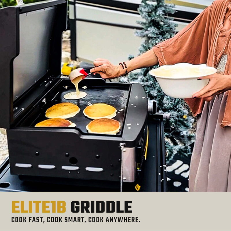 HALO Elite1B 1-Burner Outdoor Propane Gas Griddle with 2-Zone Cooking and Compact Design - Image 4