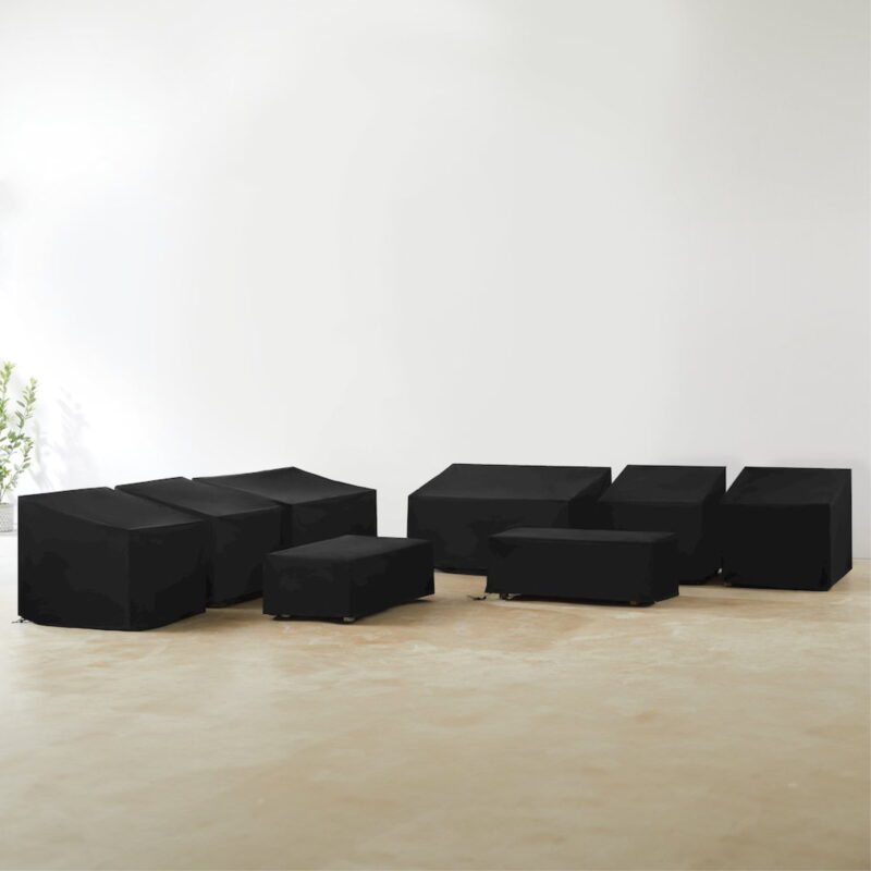 Crosley Furniture 8Pc Outdoor Furniture Cover Set in Black - Image 2