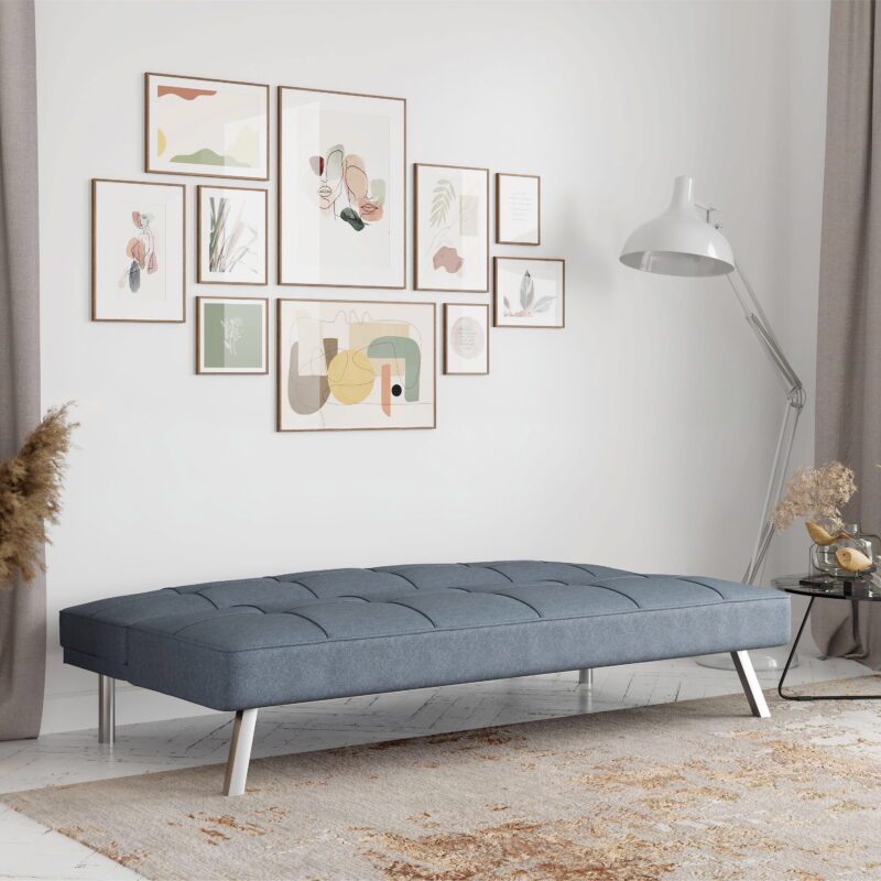 Serta Chelsea Convertible Sofa, Lounger and Full Size Bed, Light Gray Fabric - Image 3