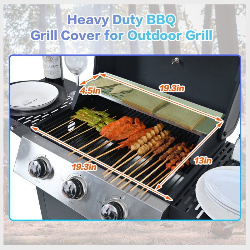 Miniyam 3 Burner Barbecue Grill, 26,000 BTU, Stainless Steel Gas Propane Grill, for BBQ - Image 7