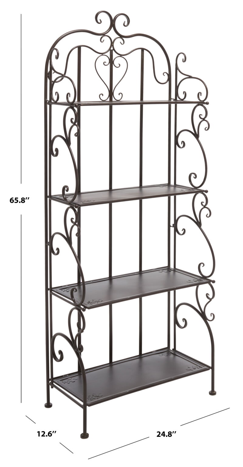 SAFAVIEH Tyrique Outdoor Patio 4 Tier Shelf Unit, Rustic Brown - Image 3