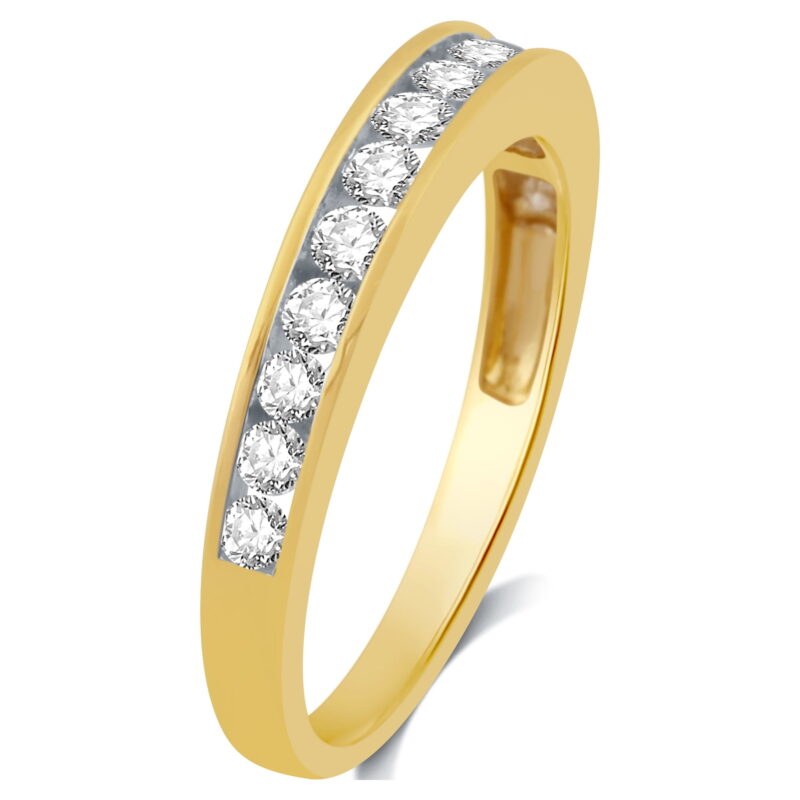 Forever Bride 1/2 CTTW Round Diamond Women's 10k Yellow Gold Anniversary,Wedding Band - Image 2