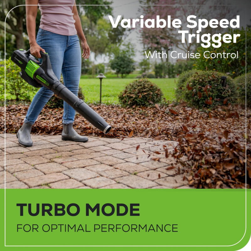 Greenworks 60V 450 CFM at 125 Mph Cordless Leaf Blower with 2.0Ah Battery & Charger 2414402 - Image 6