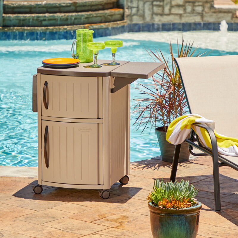 Suncast DCP2000 Portable Outdoor Prep Serving Grill Station Table and Cabinet - Image 4