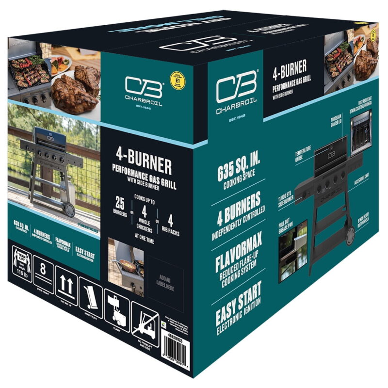 Charbroil Performance Series FlavorMax 4-Burner Gas Grill with Side Burner - Image 3