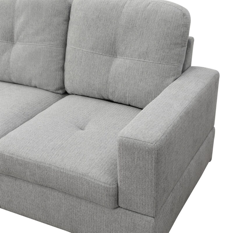 Hommoo Modern Couches and Sofa Set, Flannel Living Room Furniture Sets, Sectional Sofa for Living Room,off-White(No Ottoman) - Image 7