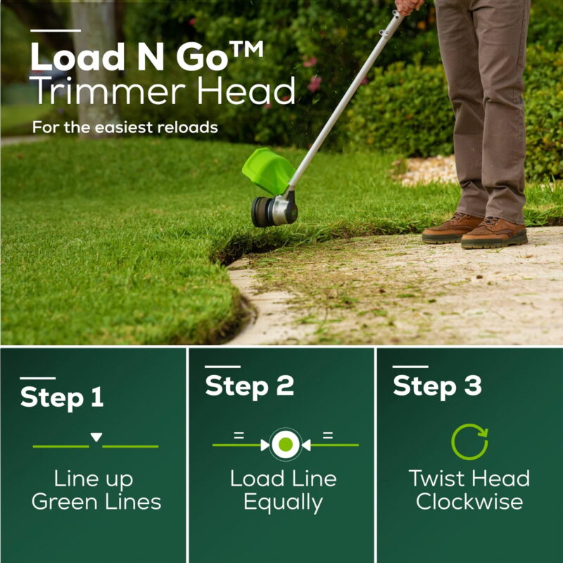 Greenworks 60V 16" Cordless Brushless String Trimmer/Edger with 2.5Ah Battery & Charger 2122802 - Image 6