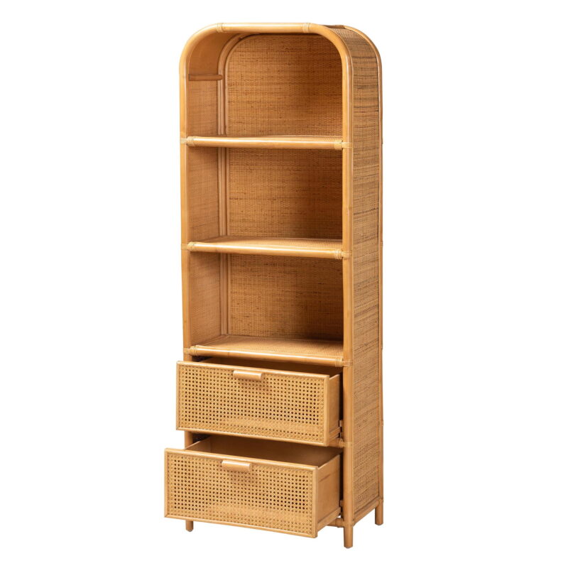 bali & pari Curacao Boho Bookcase, One Size, Light honey - Image 3