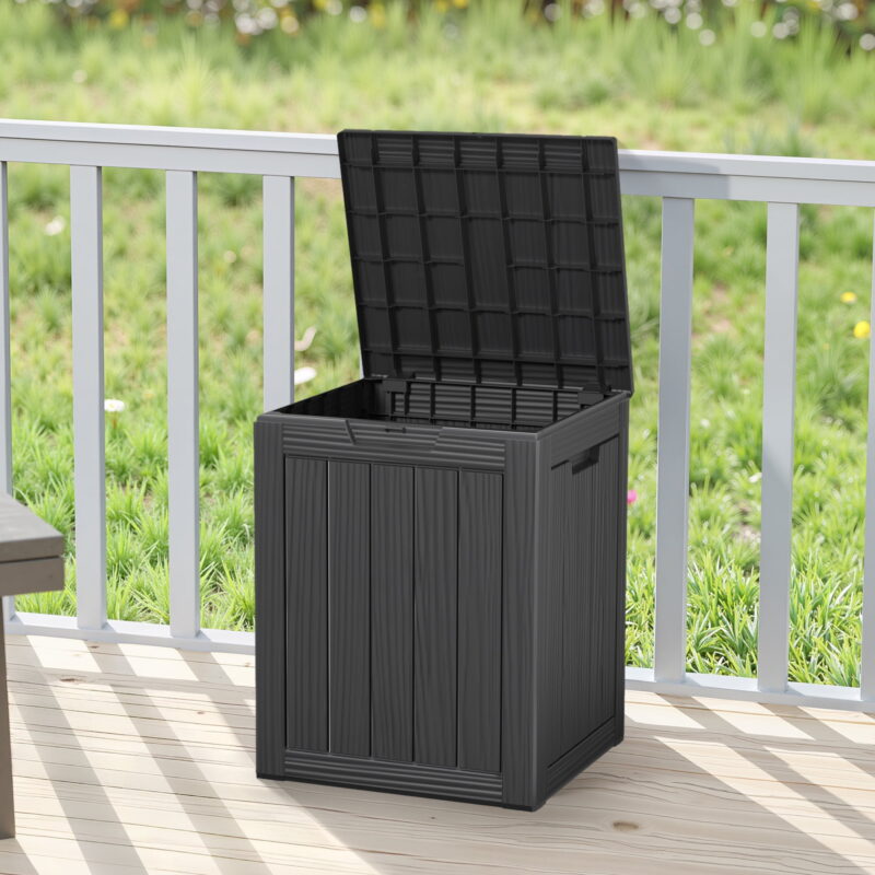 MAYEERTY 100 Gallon Outdoor Deck Box, Large Capacity Storage Box for Patio Furniture Cushions, Pillow with Wheels, Light Brown - Image 2