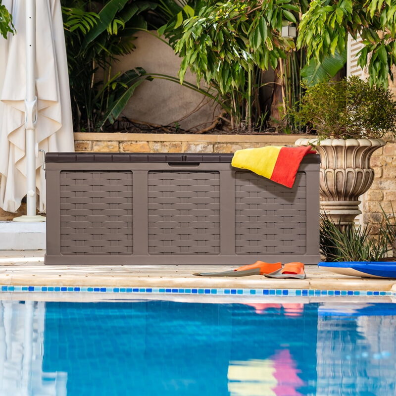Starplast 153 Gallon Plastic Deck Box, Mocha Brown - Image 2