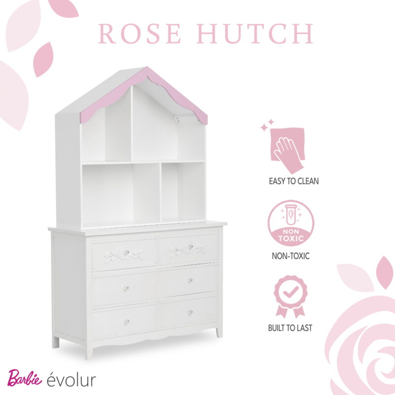 Barbie by Evolur Rose Hutch in White and Pink - Image 5