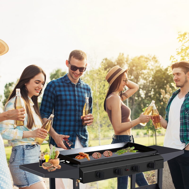 Vebreda 4-Burner 30" Griddle Propane Gas Grill, Black - Image 2
