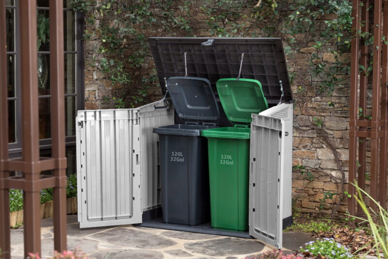Keter S.I.O Midi 4.3' x 2.3' x 3.7' Horizontal Resin Outdoor Storage Shed with Durable Floor, Grey - Image 5