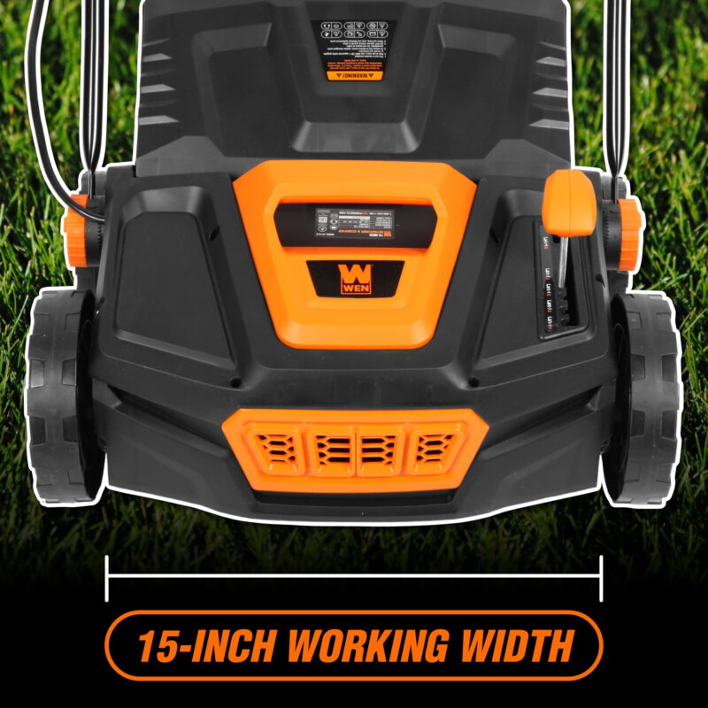 WEN 15-Inch 13-Amp 2-in-1 Electric Dethatcher and Scarifier with Collection Bag - Image 5