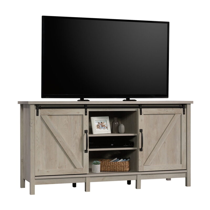 Better Homes & Gardens Modern Farmhouse TV Stand for TVs up to 70", Rustic White Finish - Image 7