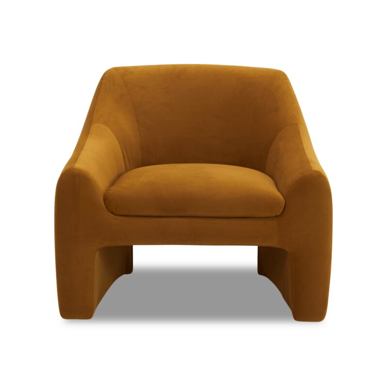 Better Homes & Gardens Emerson Curvy Accent Chair, Ochre Velvet - Image 2