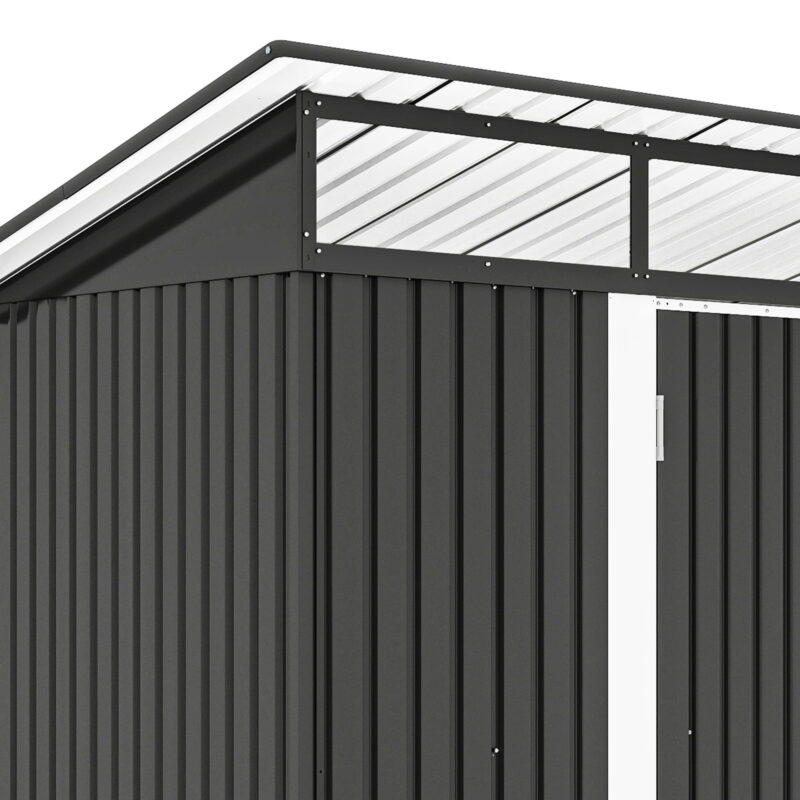 Uforic 9x4 FT Outdoor Storage Shed with Acrylic Windows, Secure Access Lock for Bike Garden Patio Dark Gray - Image 6