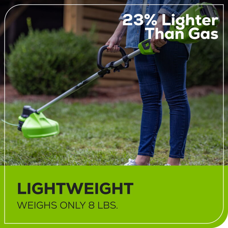 Greenworks 60V 16” Front Mount String Trimmer + 2.5Ah Battery & 3A Charger 2134302 - Image 5