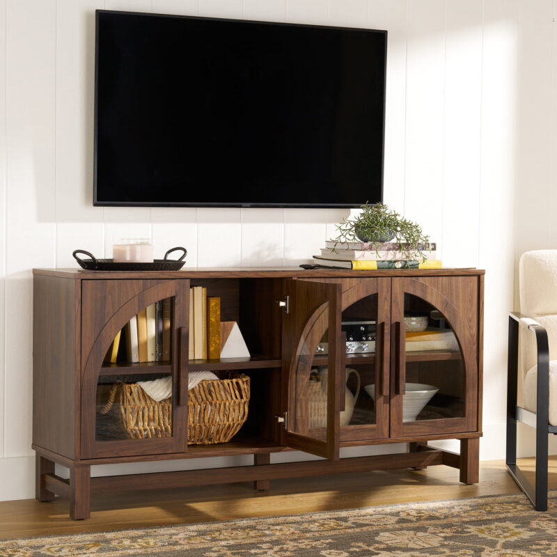 Better Homes & Gardens Juliet Arc TV Stand, Walnut - Image 4