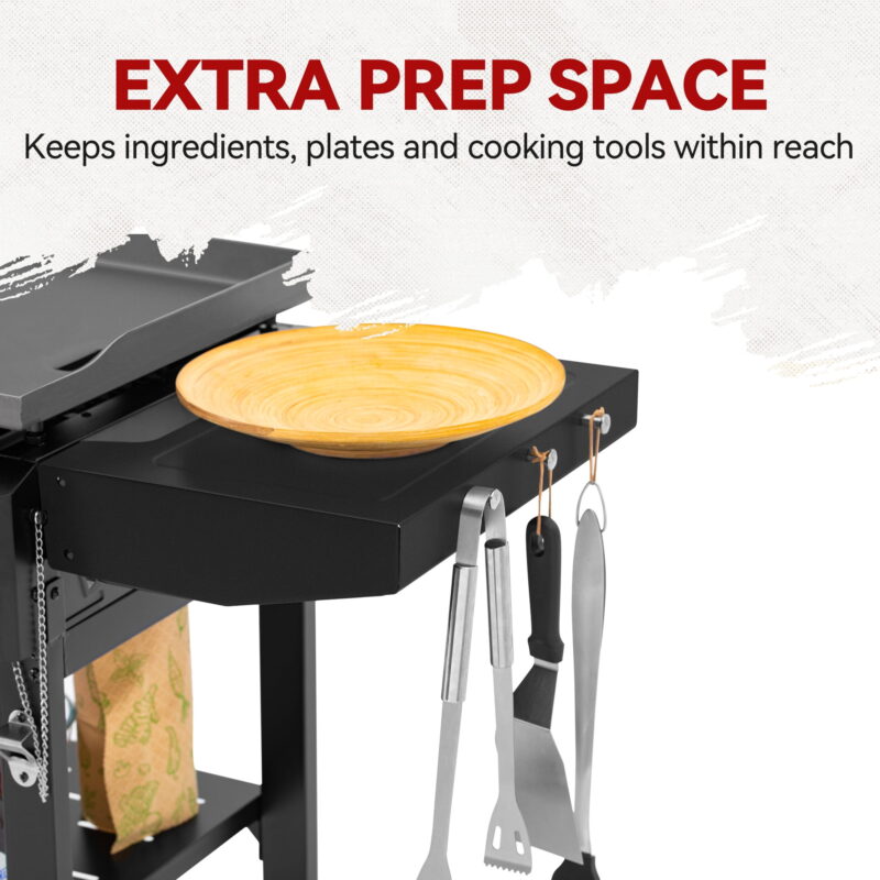 Royal Gourmet GB3000H 28-Inch 3-Burner Gas Griddle in Black, Griddle with Collapsible Side Shelves, 39,000 BTU - Image 5