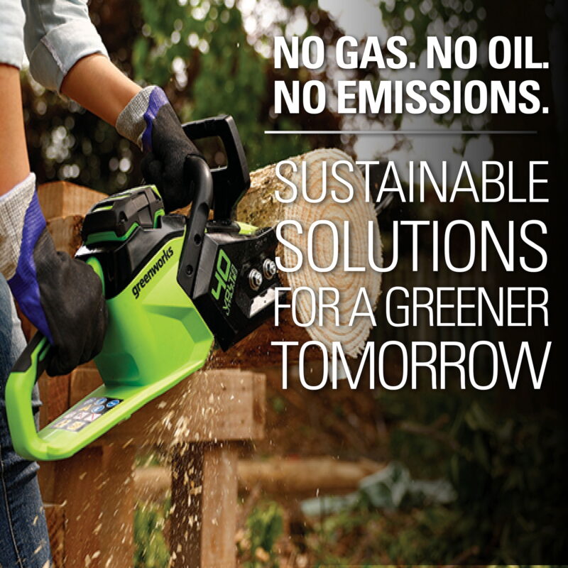 Greenworks 40V 14" Brushless Chainsaw with 2.5 Ah Battery & Charger 2012802 - Image 7