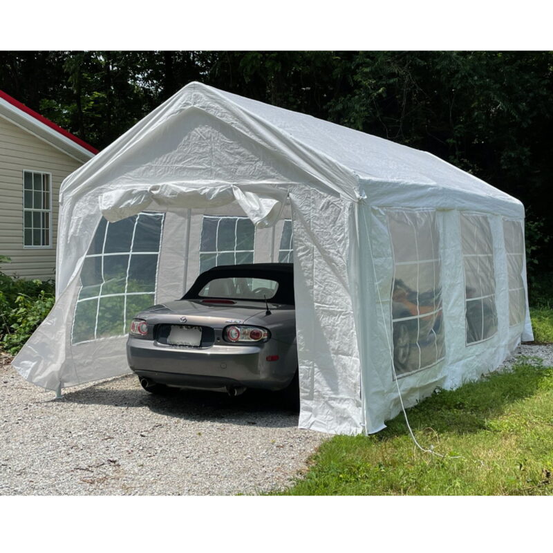 ALEKO Outdoor Canopy Tent with Sidewalls and Windows - 10 X 20 FT - White - Image 3
