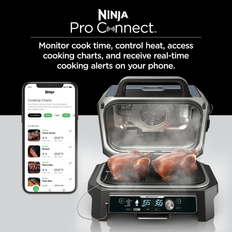 Ninja Woodfire ProConnect 20" 1760W Electric Outdoor Grill With Digital Display - Image 6