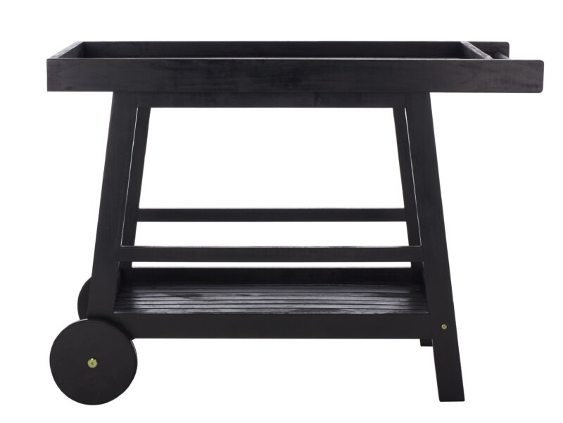 SAFAVIEH Renzo Transitional Outdoor Patio 2 Tier Bar Cart, Black - Image 2