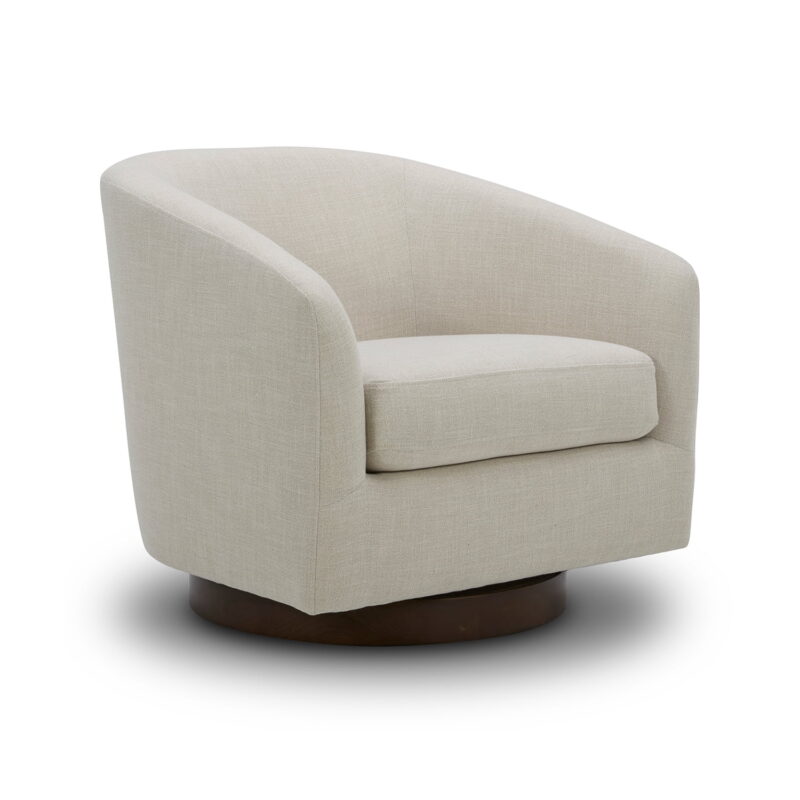Better Homes & Gardens Bradford Wooden Base Modern Swivel Accent Chair, Linen - Image 6