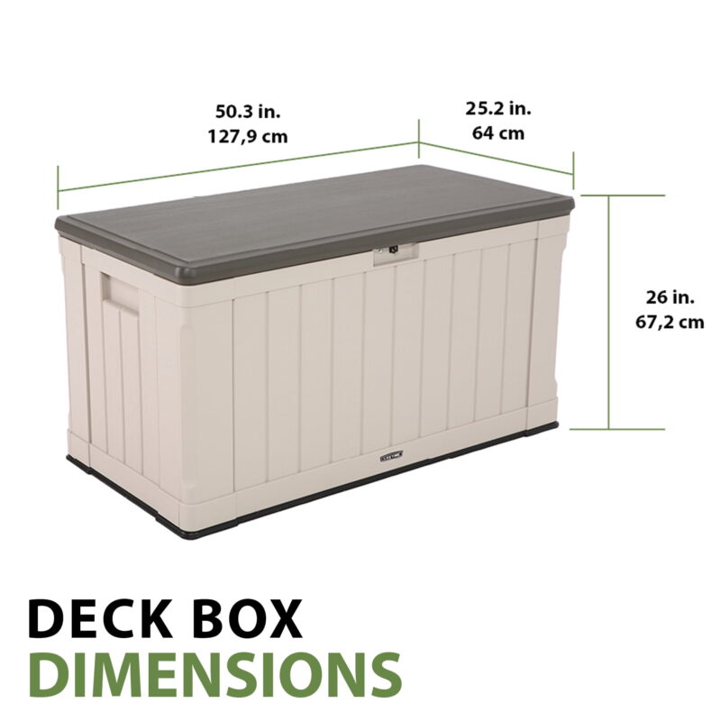 Lifetime Outdoor Polyethylene Deck Box, 116 Gallon Capacity, Tan & Brown (60186) - Image 4