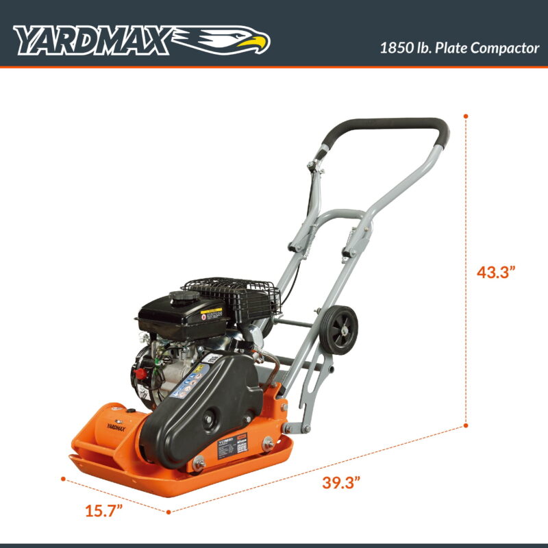 YARDMAX 2.5HP, 1850 lb, 79cc, Compaction Plate Compactor, 5900 VPM - Image 7
