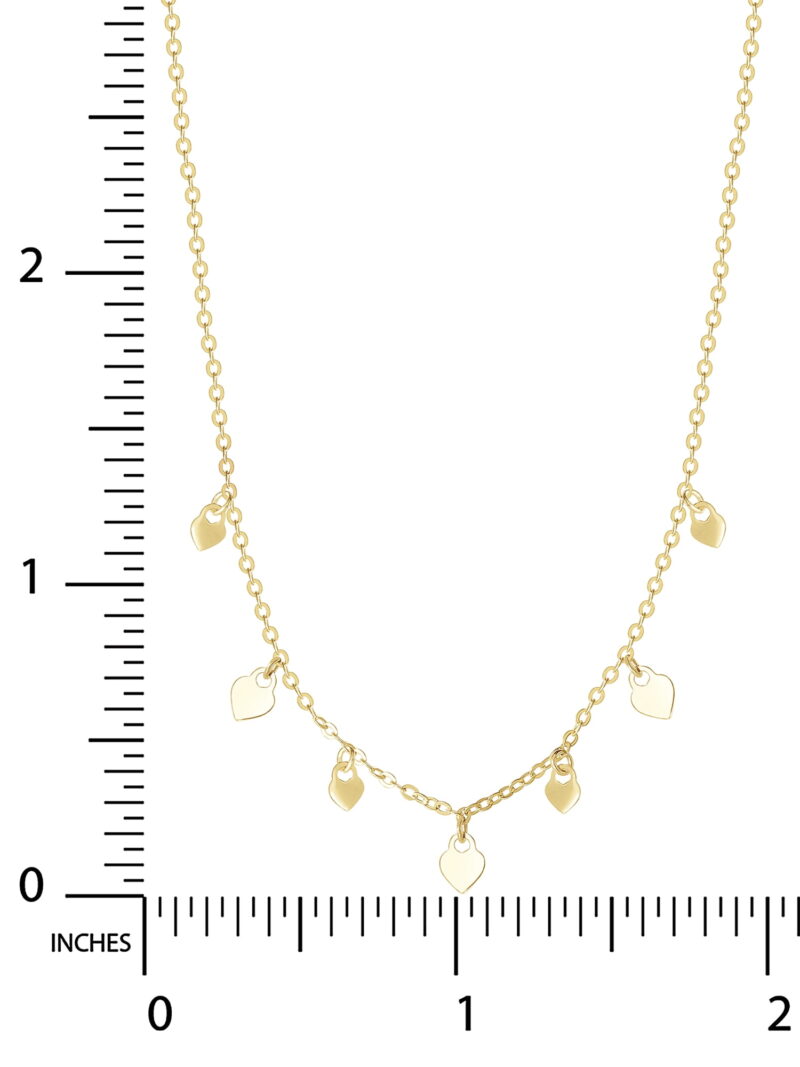 Brilliance Fine Jewelry Women's 10kt Gold Multi Heart Necklace, 17" - Image 5