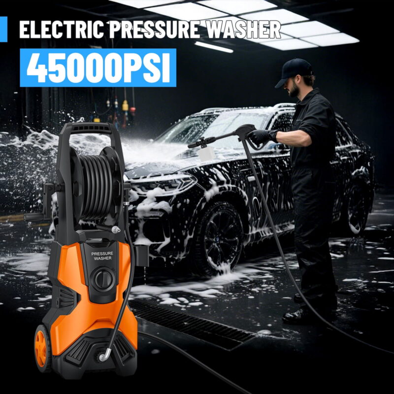 Fenbeli 4500PSI Pressure Washer Electric Power Washer with 23FT Hose and 20FT Power Cord for Cars with 4 Quick Connect Nozzles And 500ml Foam Cannon - Image 3