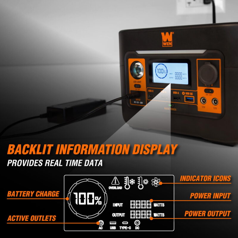 WEN 300-Watt 269Wh Lithium-Ion Power Station and Battery-Powered Inverter Generator - Image 2