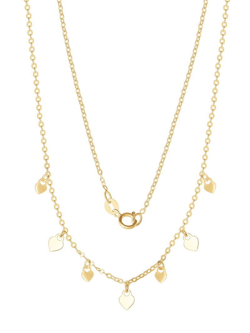 Brilliance Fine Jewelry Women's 10kt Gold Multi Heart Necklace, 17" - Image 3