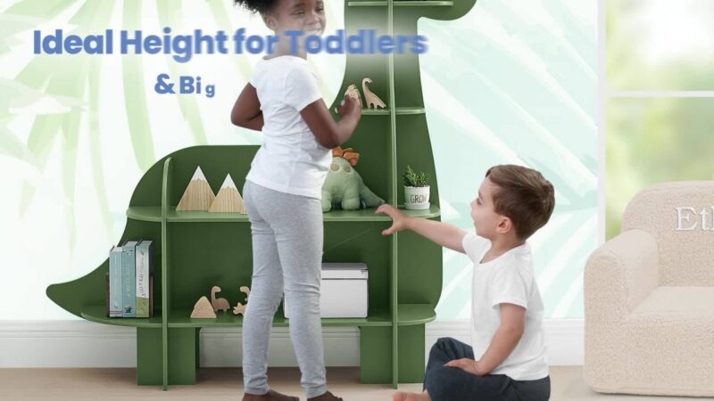 Delta Children Dinosaur Bookcase - Greenguard Gold Certified, Fern Green - Image 2