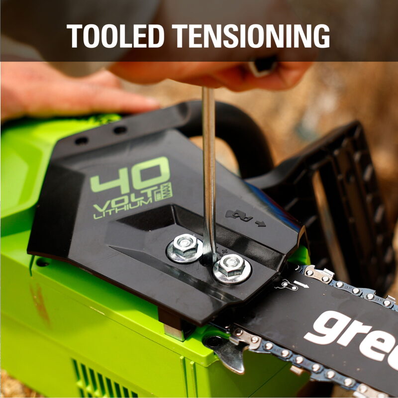 Greenworks 40V 14" Brushless Chainsaw with 2.5 Ah Battery & Charger 2012802 - Image 5