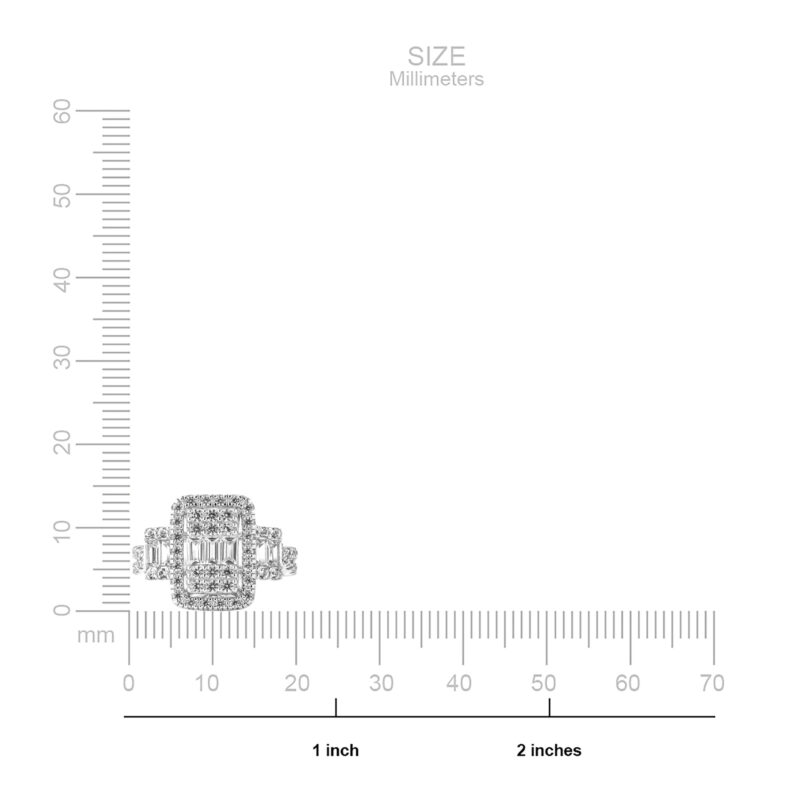 1 3/8 Carat TGW Created White Sapphire Women's "Lumina Gem" Engagement Ring in Sterling Silver - Image 3