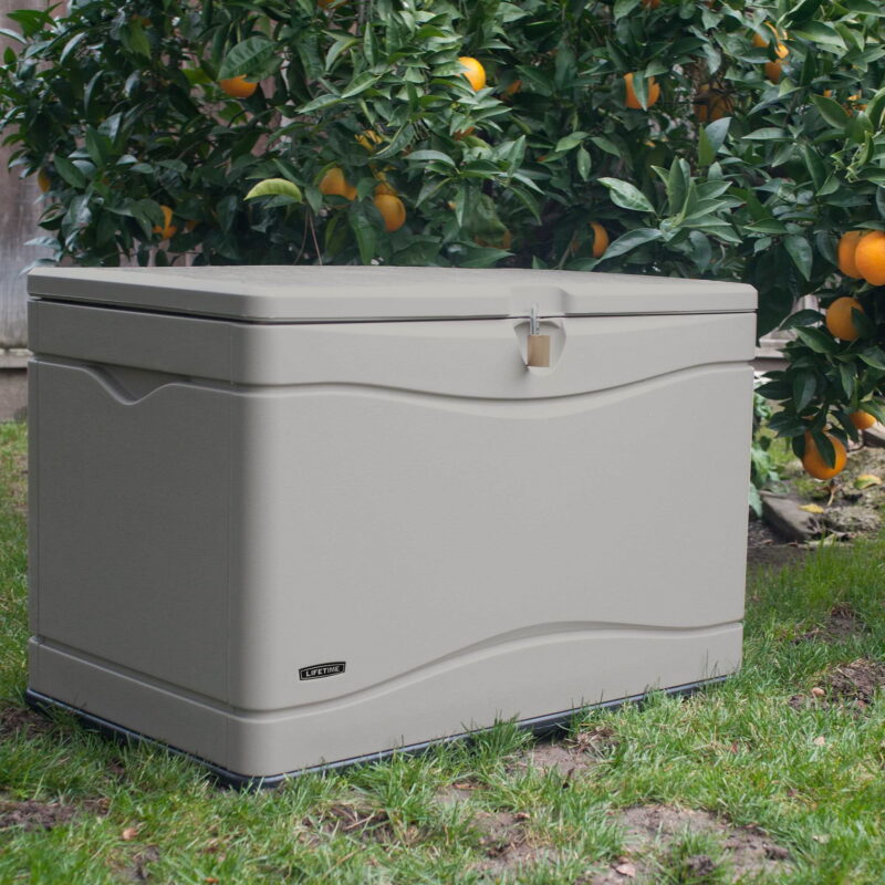 Lifetime New Outdoor Polyethylene Deck Box and Bench 80 Gal., Tan (60059) - Image 5