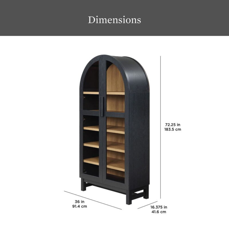 Better Homes & Gardens Juliet Arch Accent Cabinet, Black Finish - Image 4