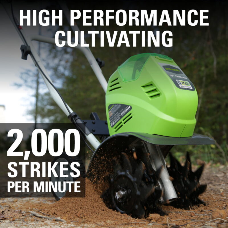 Greenworks 40V 10" Front-Tine Standard Rotating Walk-Behind Garden Cultivator, Battery Not Included 27062A - Image 7
