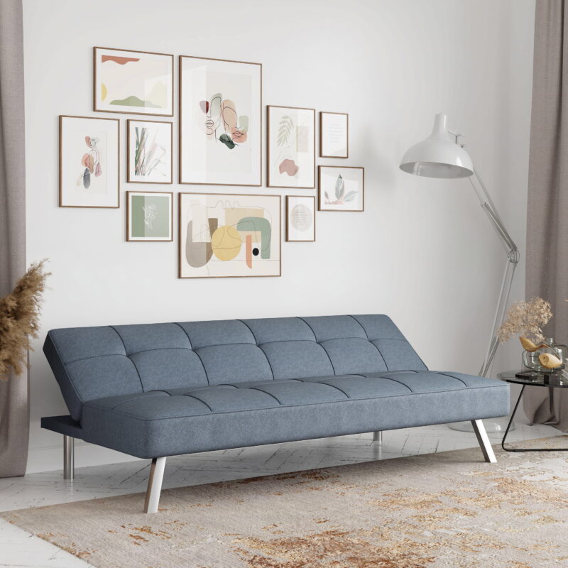 Serta Chelsea Convertible Sofa, Lounger and Full Size Bed, Light Gray Fabric - Image 7